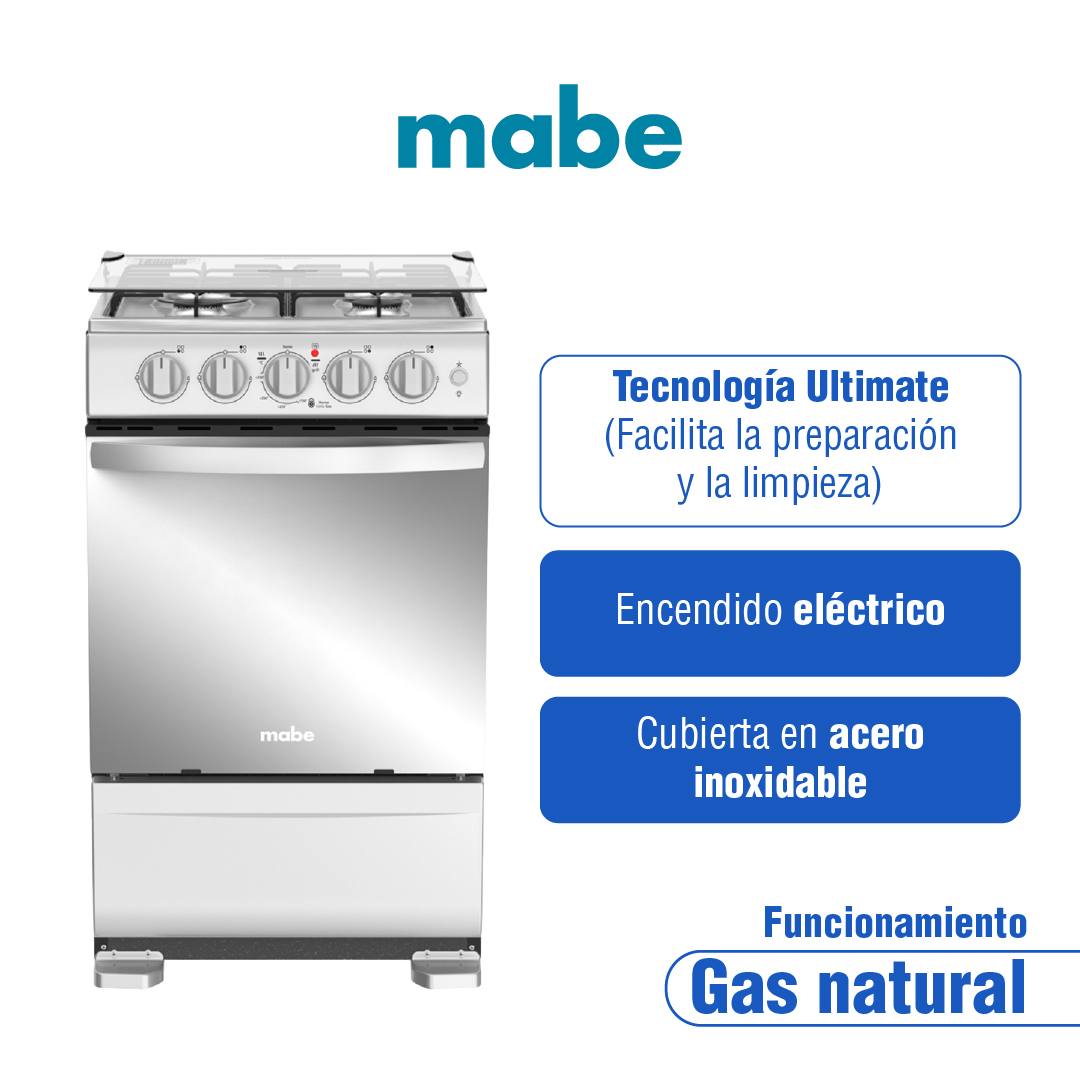 Estufa de Piso Mabe 4 Puestos Gas Natural EMC5140ANG0